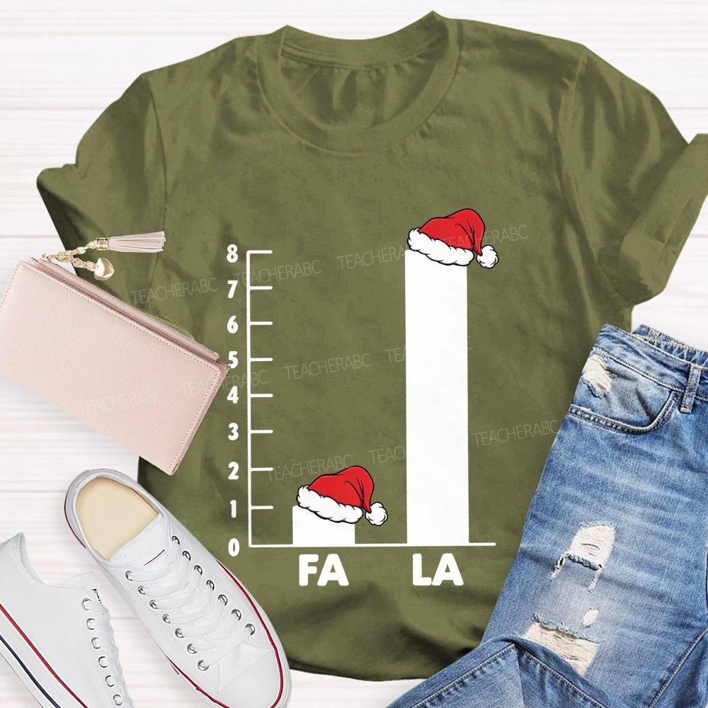 Fa La Christmas Bar Graph Math Teacher T-shirt