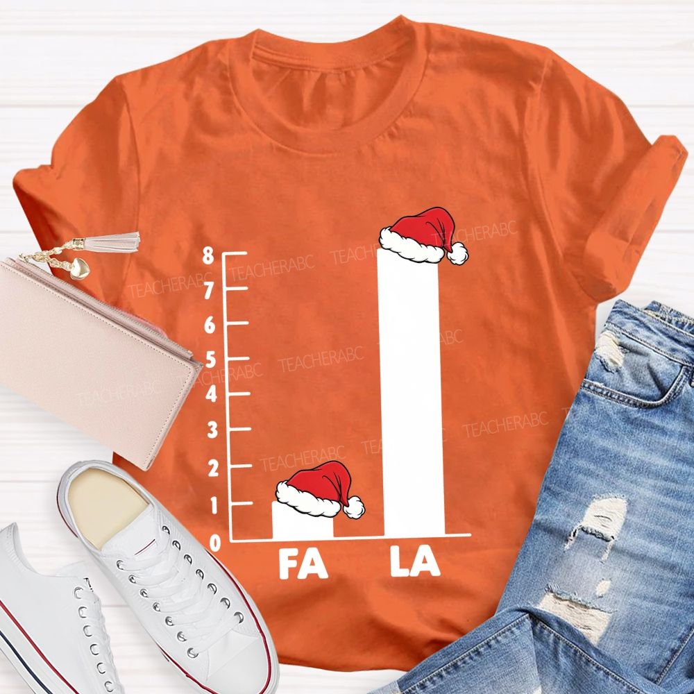 Fa La Christmas Bar Graph Math Teacher T-shirt