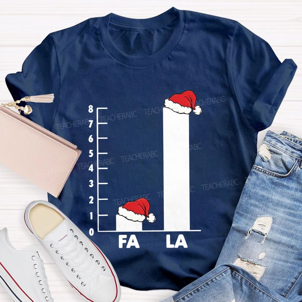 Fa La Christmas Bar Graph Math Teacher T-shirt