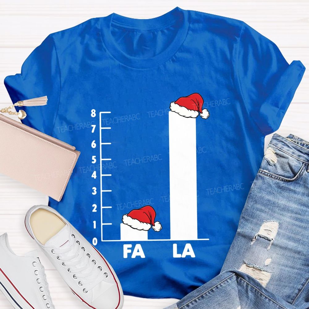 Fa La Christmas Bar Graph Math Teacher T-shirt