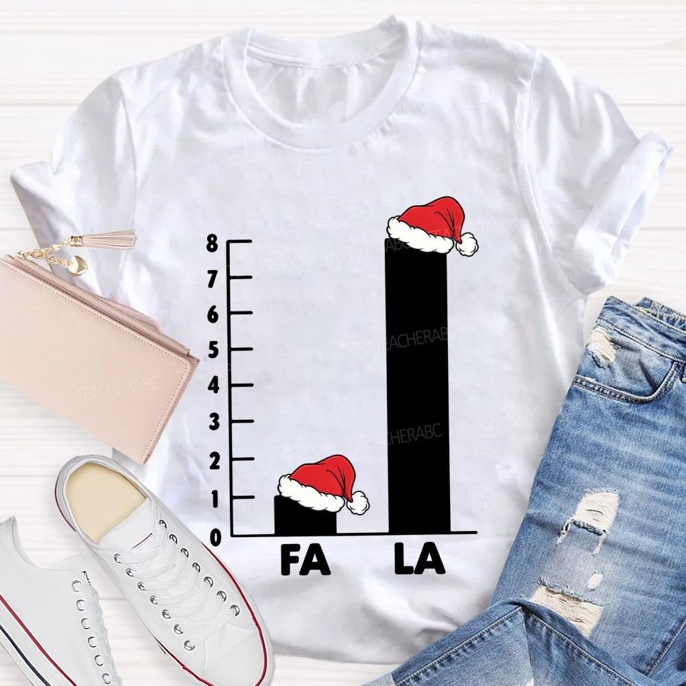 Fa La Christmas Bar Graph Math Teacher T-shirt
