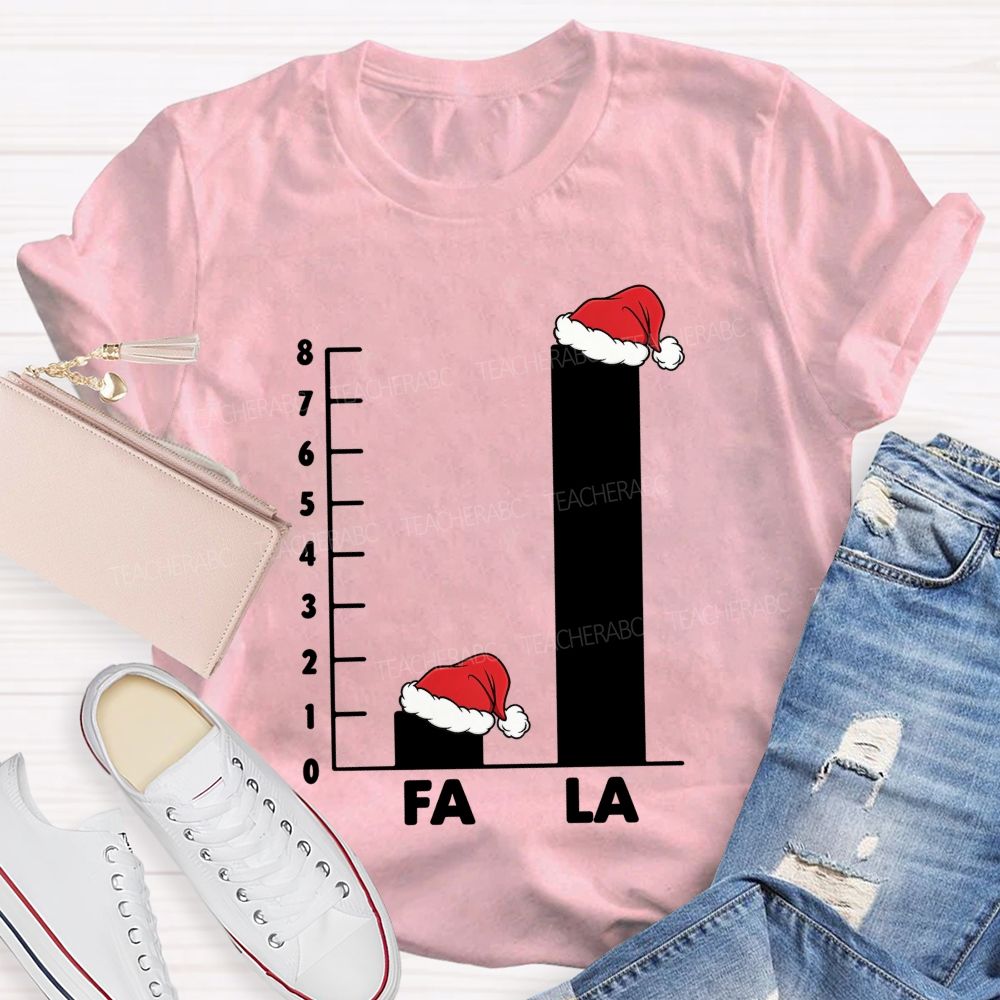 Fa La Christmas Bar Graph Math Teacher T-shirt