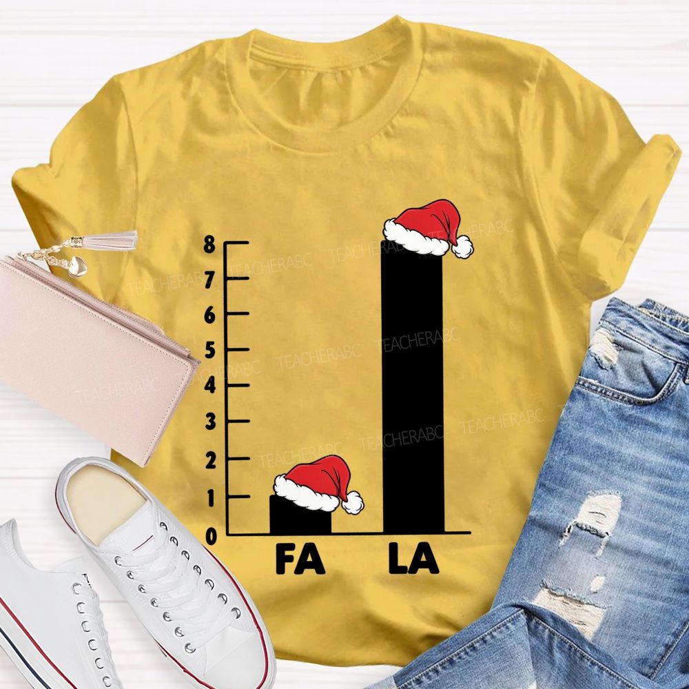 Fa La Christmas Bar Graph Math Teacher T-shirt