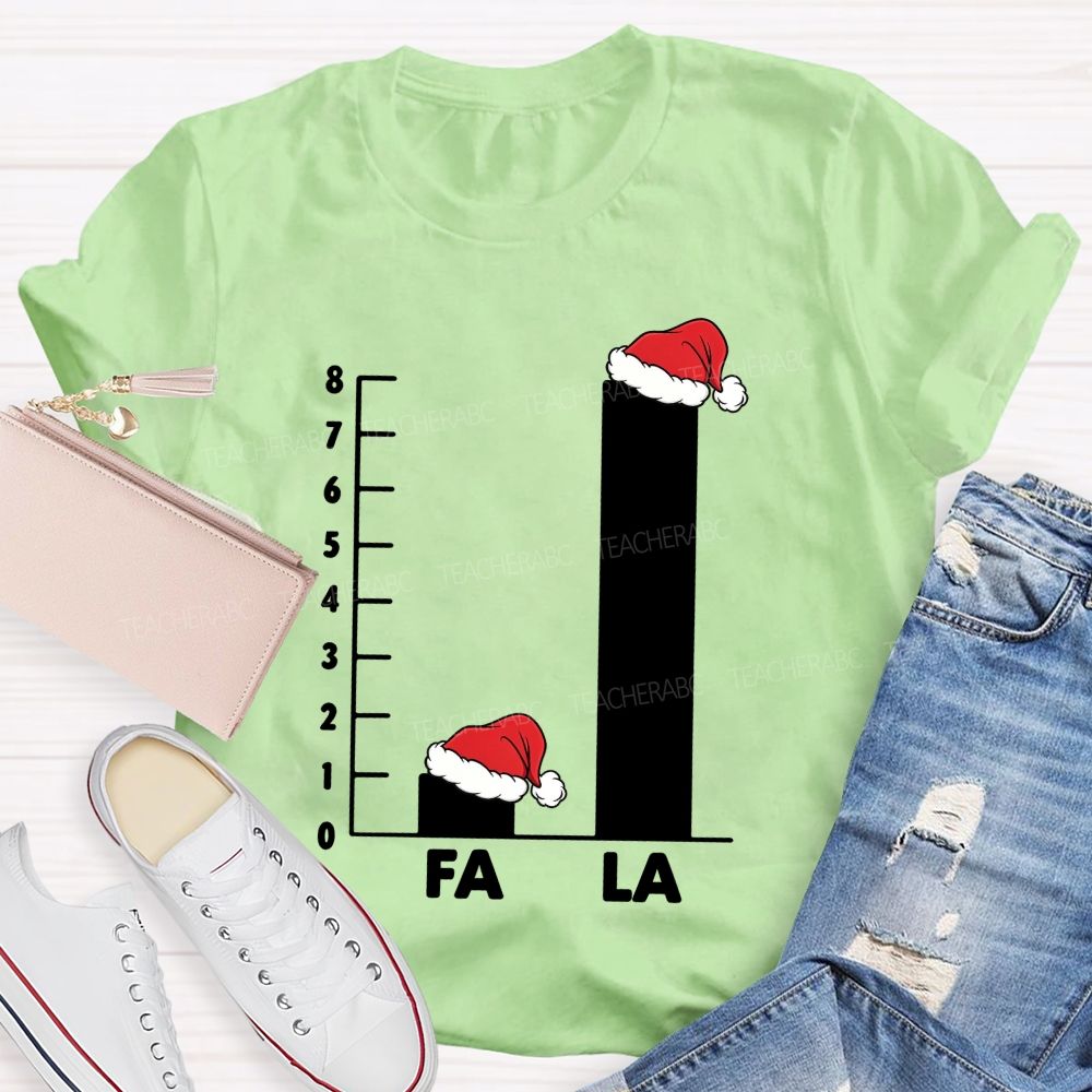 Fa La Christmas Bar Graph Math Teacher T-shirt