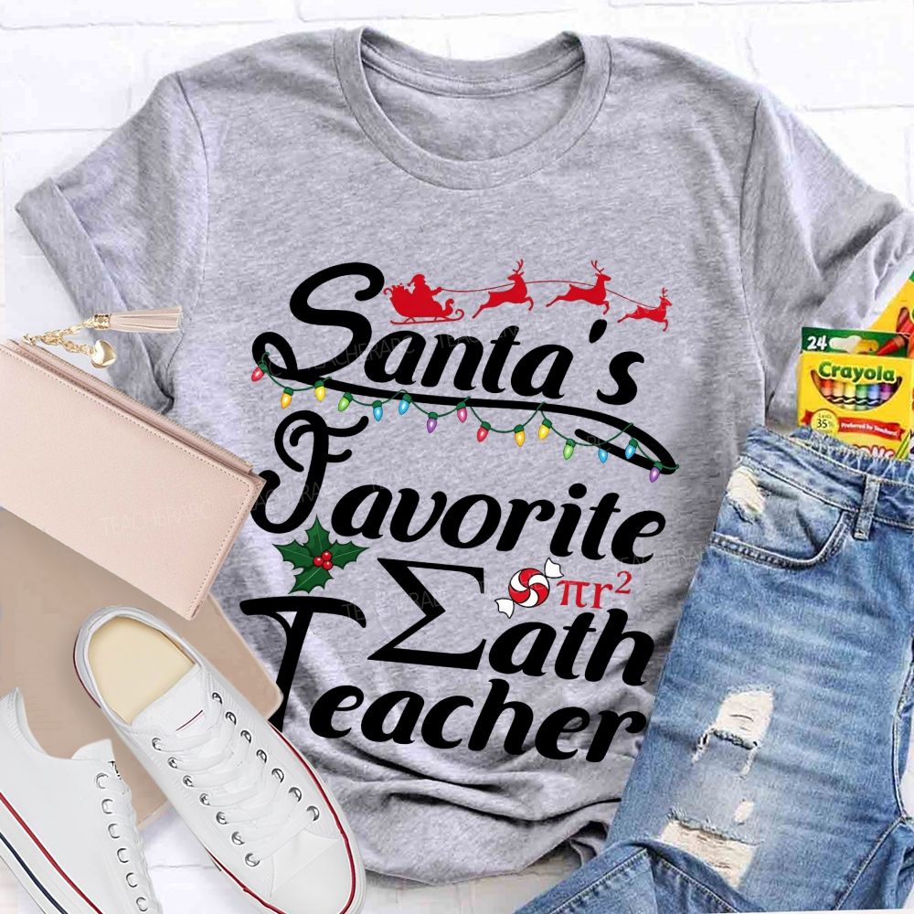 Santa's Favorite Math Teacher Christmas T-shirt