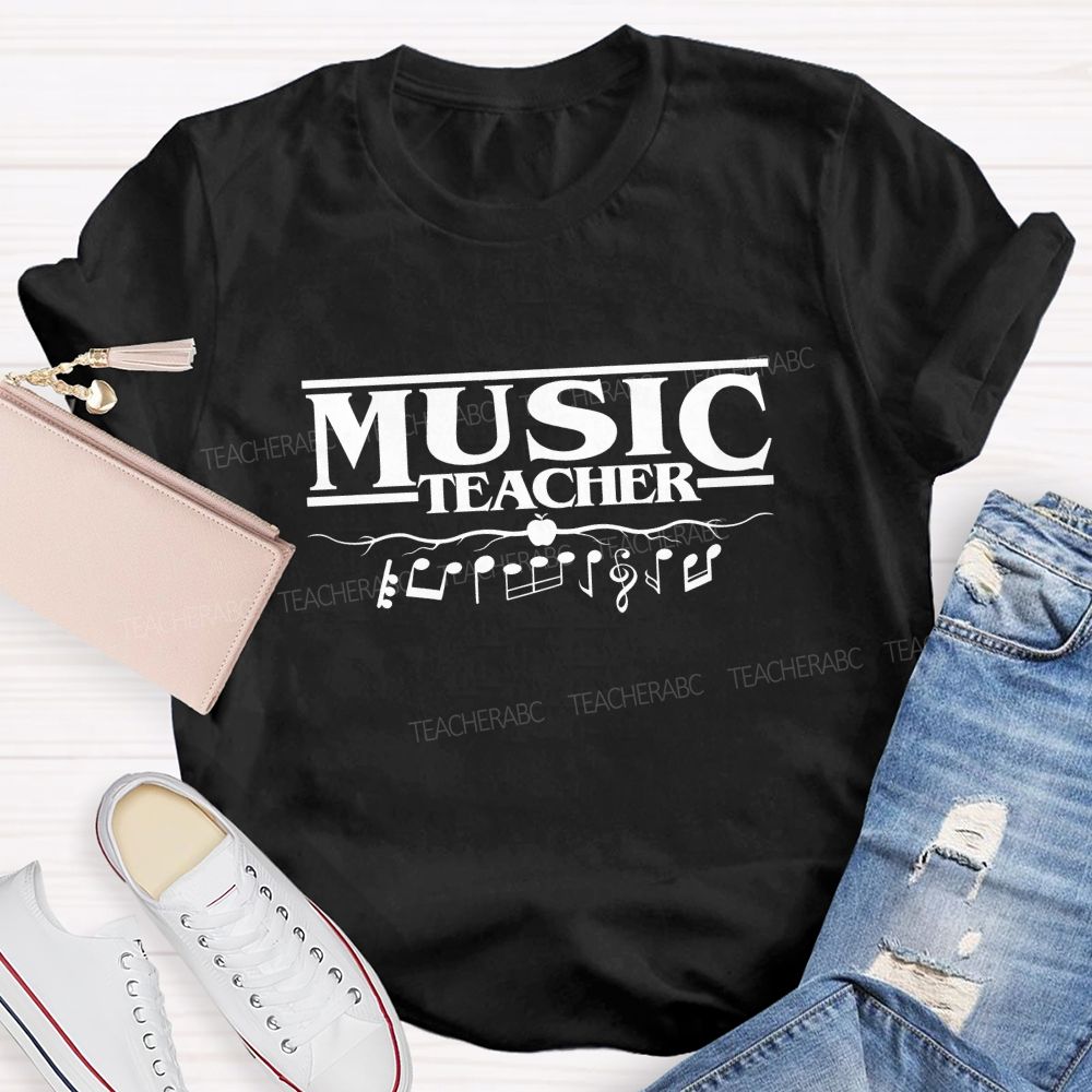 Music Teacher Apple Music Notes Teacher T-shirt