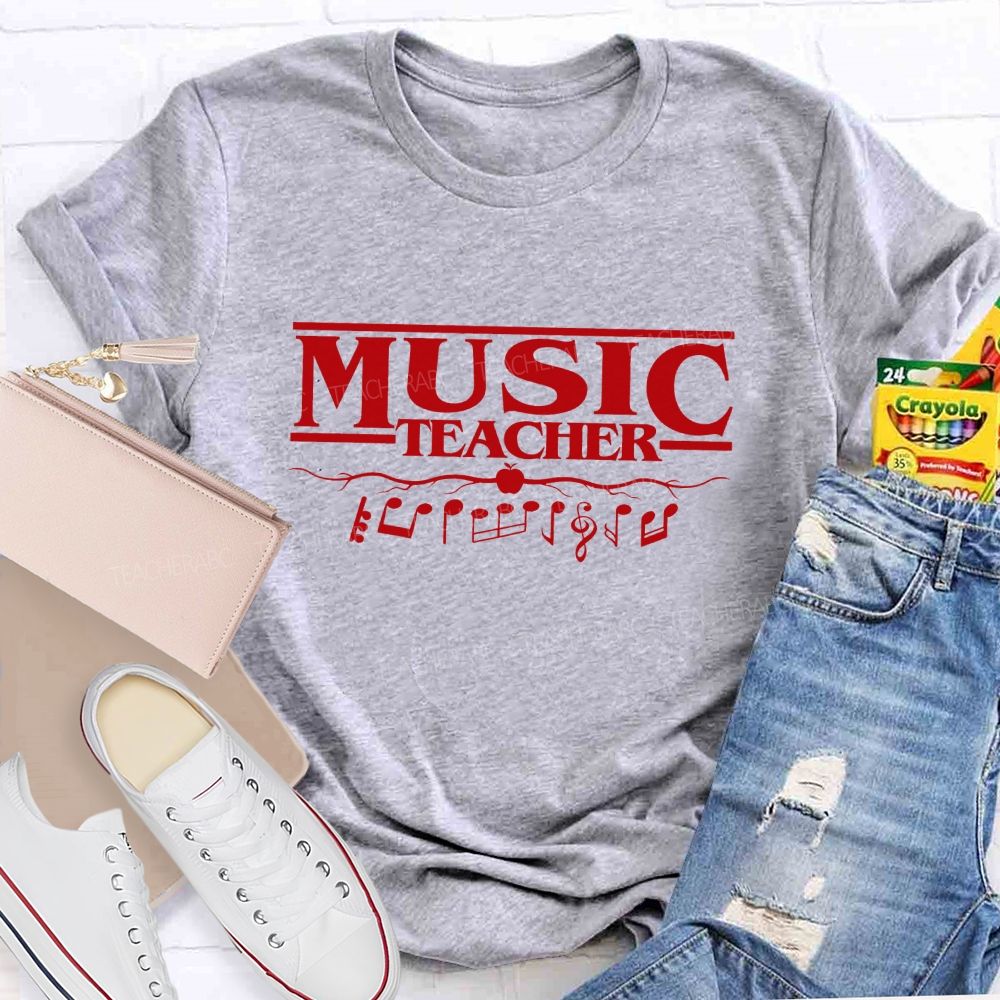 Music Teacher Apple Music Notes Teacher T-shirt