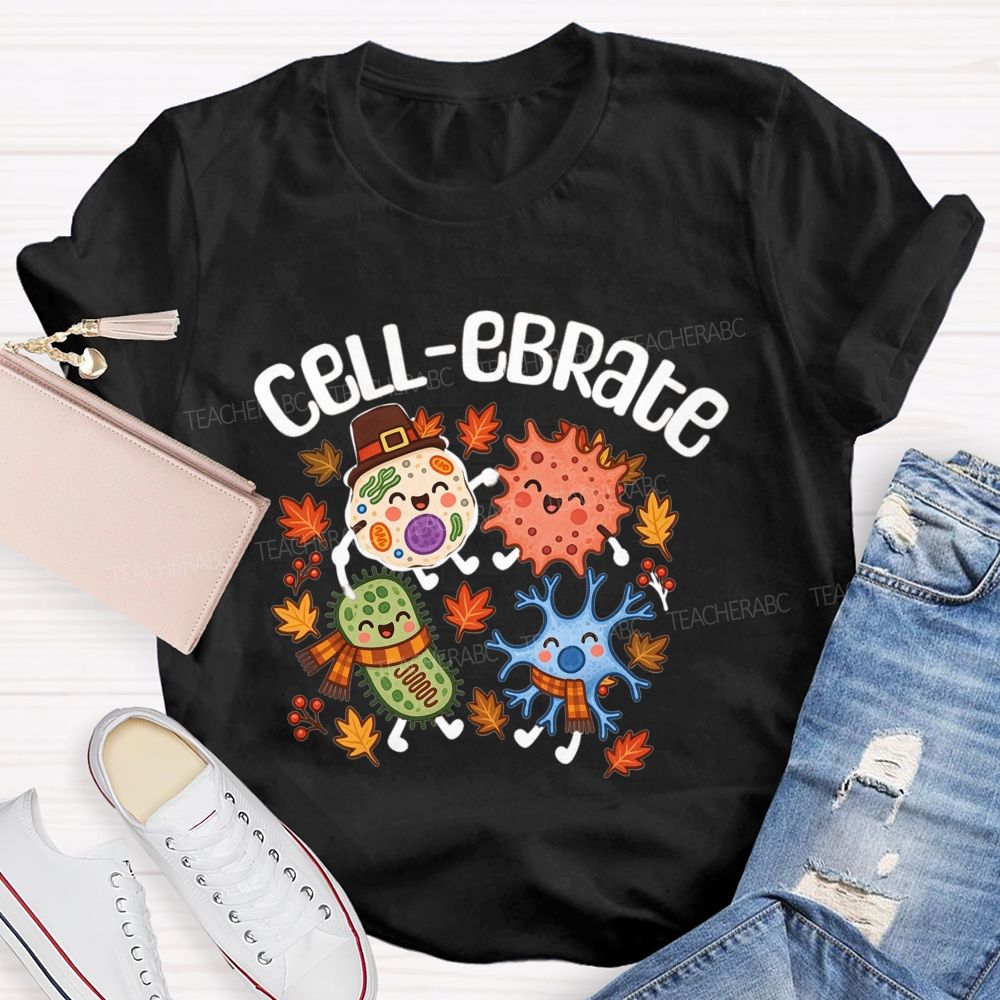 Cell-ebrate Fall Vibe Science Teacher T-shirt
