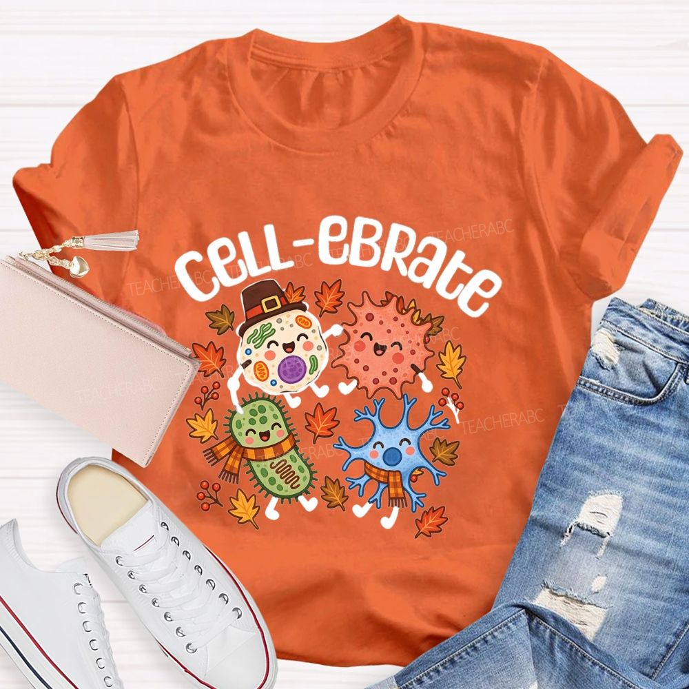 Cell-ebrate Fall Vibe Science Teacher T-shirt