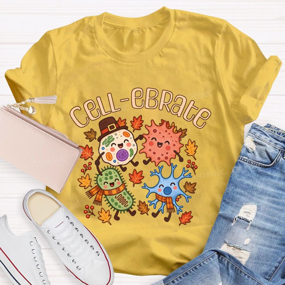 Cell-ebrate Fall Vibe Science Teacher T-shirt