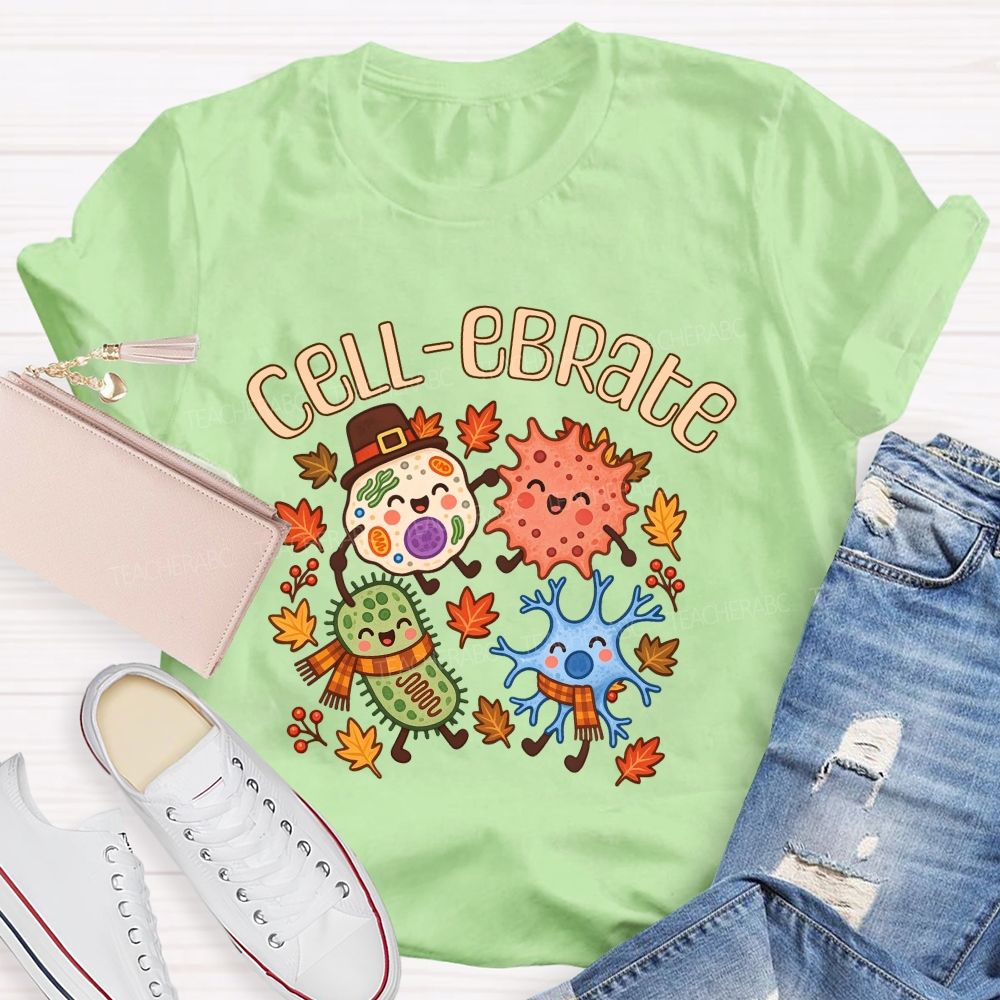 Cell-ebrate Fall Vibe Science Teacher T-shirt