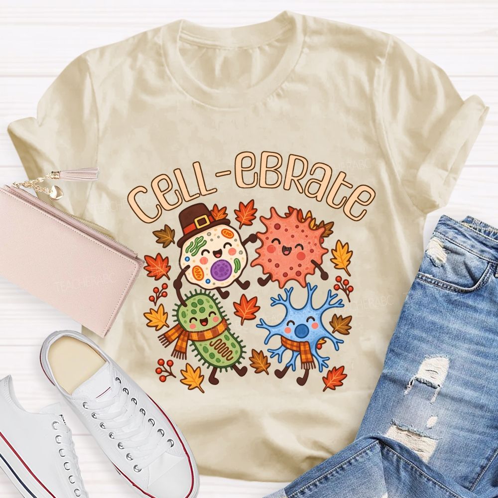 Cell-ebrate Fall Vibe Science Teacher T-shirt
