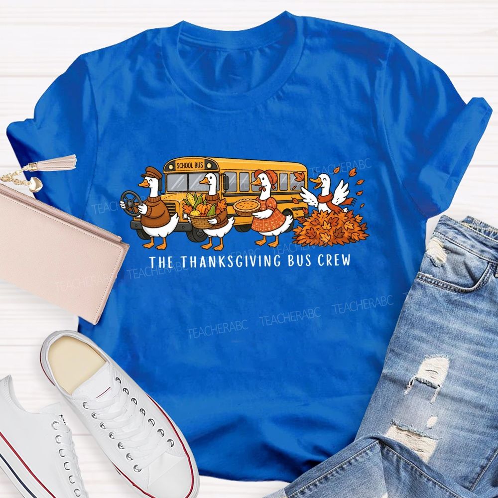 Fall School Bus Crew Thanksgiving T-shirt