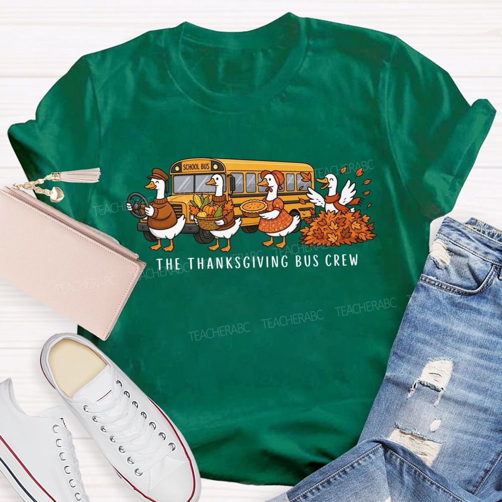 Fall School Bus Crew Thanksgiving T-shirt