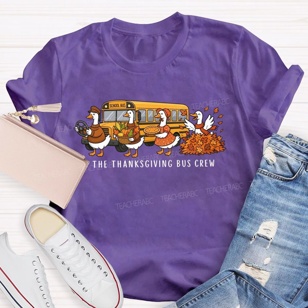 Fall School Bus Crew Thanksgiving T-shirt