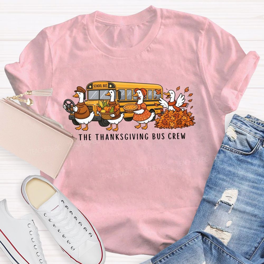Fall School Bus Crew Thanksgiving T-shirt