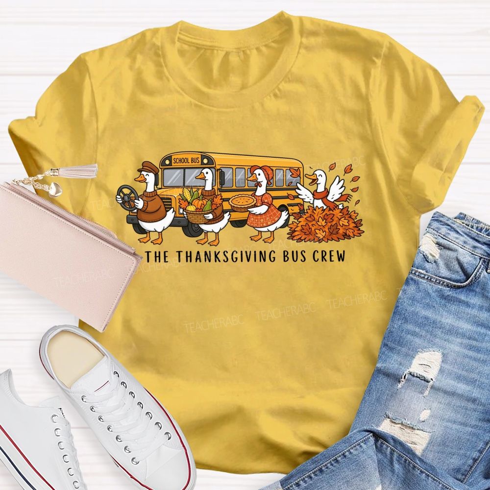 Fall School Bus Crew Thanksgiving T-shirt