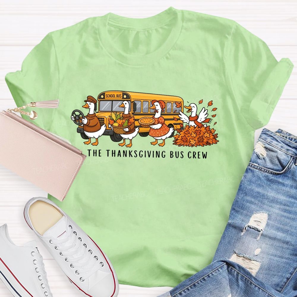 Fall School Bus Crew Thanksgiving T-shirt