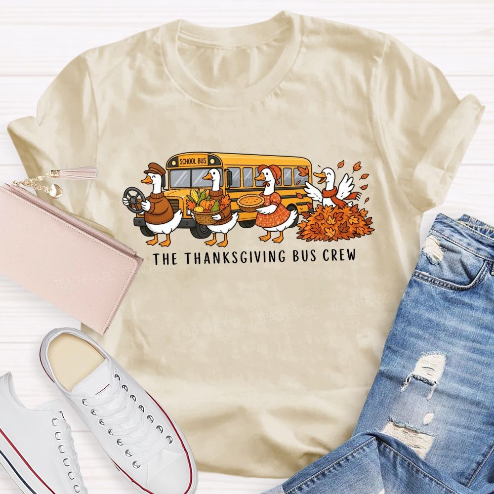 Fall School Bus Crew Thanksgiving T-shirt