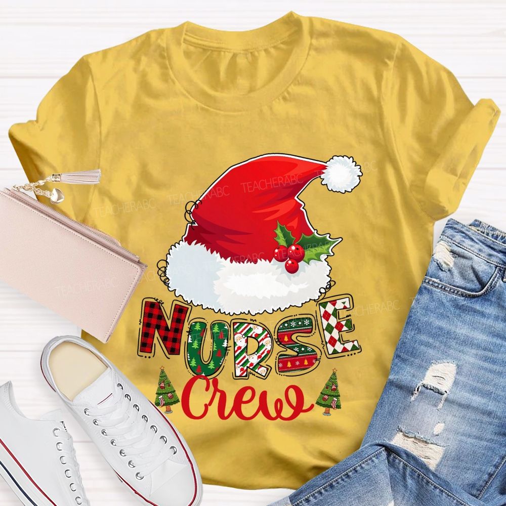 Christmas Nurse Crew Santa Hat T-shirt