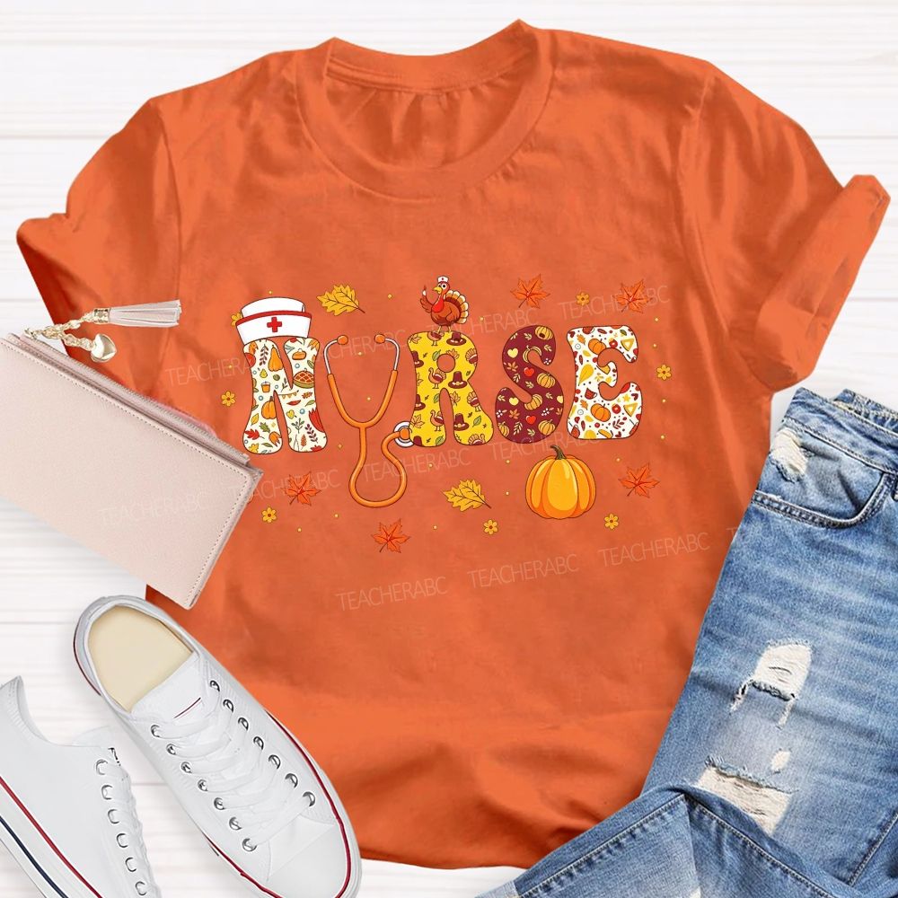 Turkey Nurse Autumn Vibes T-shirt