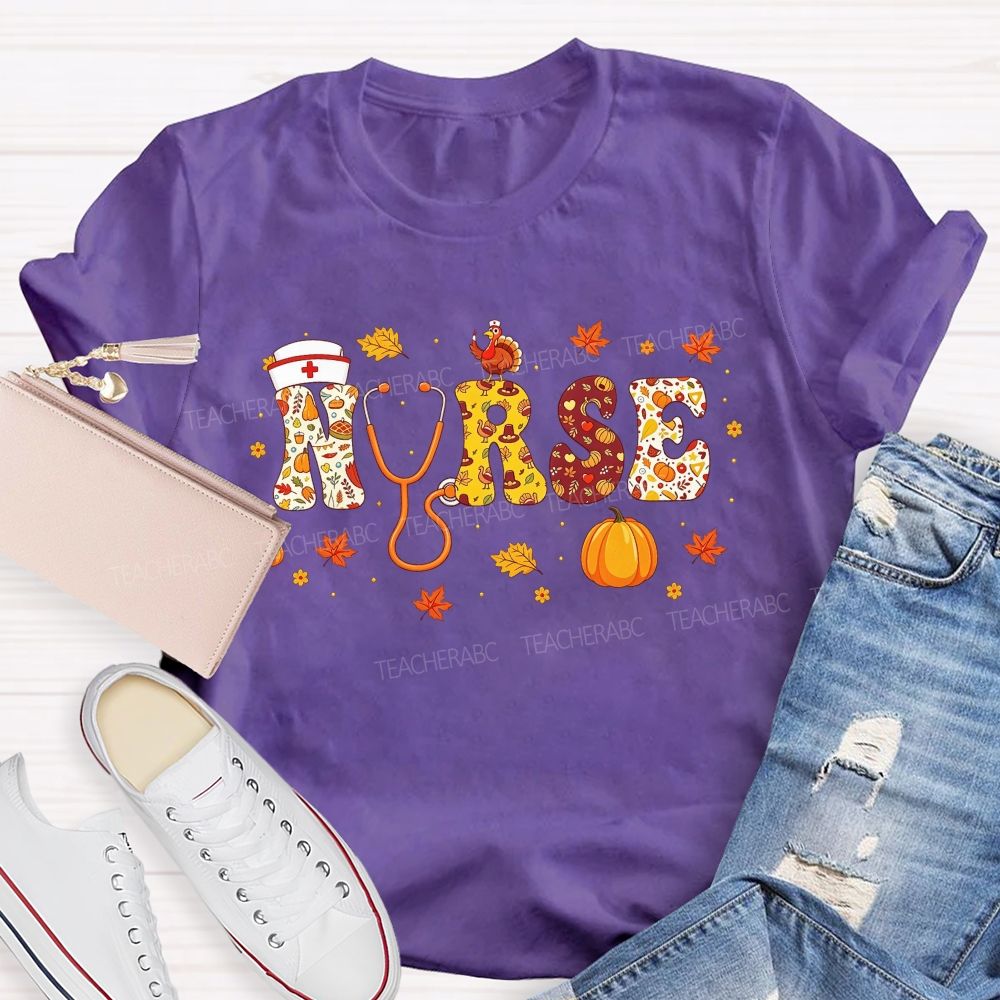 Turkey Nurse Autumn Vibes T-shirt