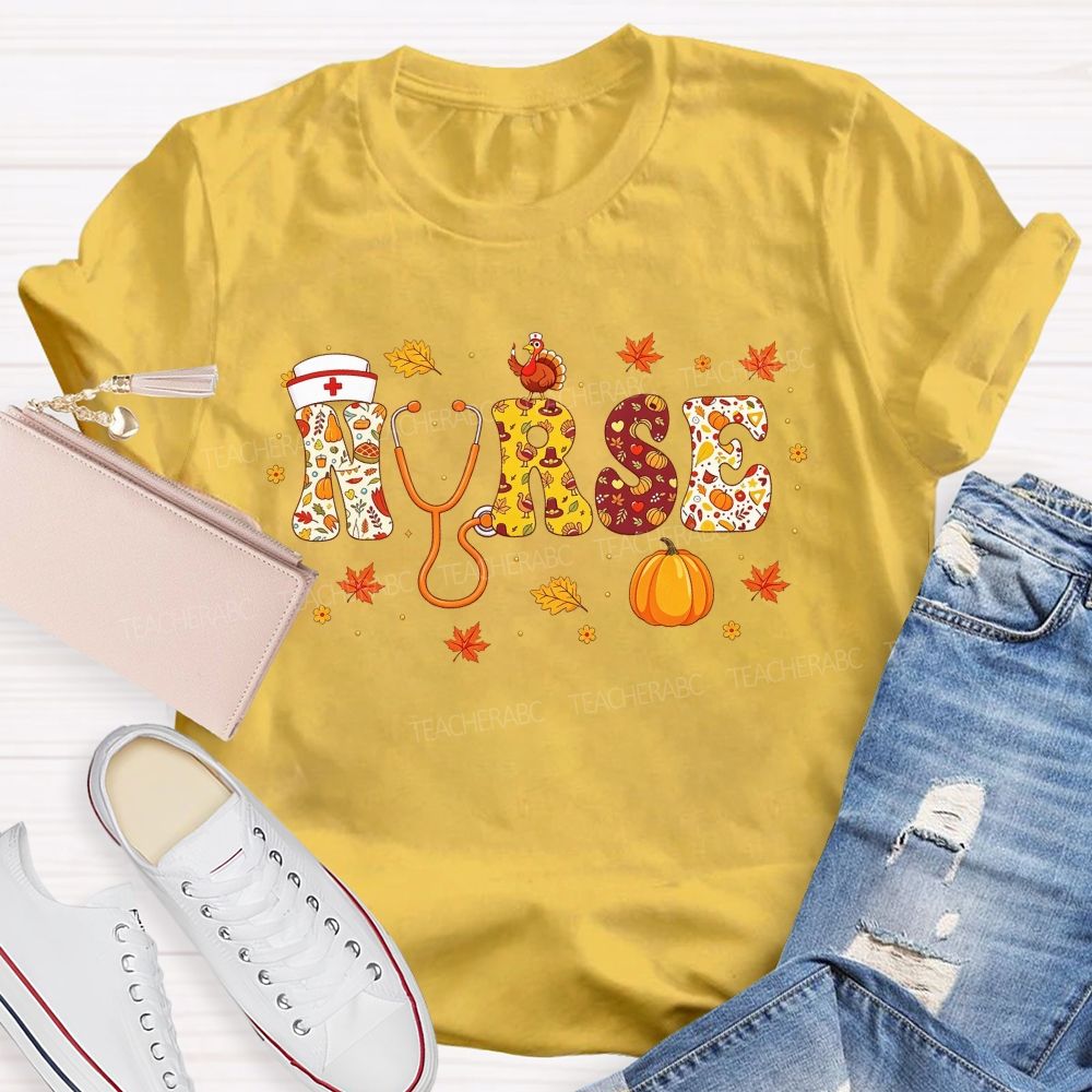 Turkey Nurse Autumn Vibes T-shirt