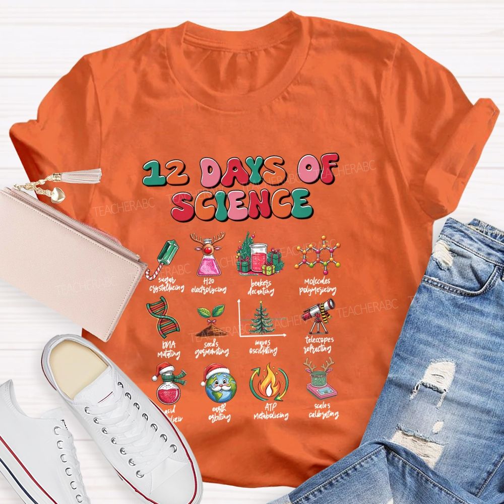 12 Days Of Science‑Fun Christmas For Science Teachers T-shirt