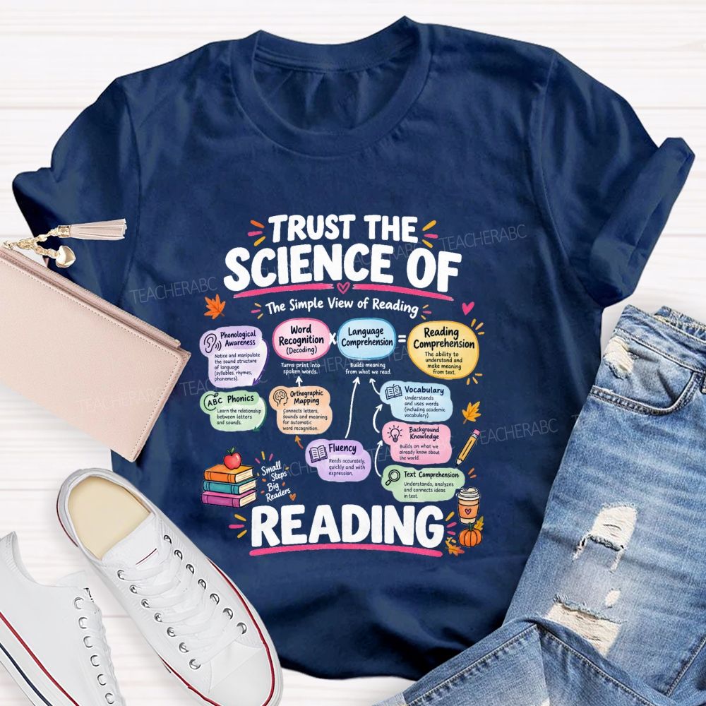 Trust The Science Of Reading The Simple View Of Reading Teacher T-shirt
