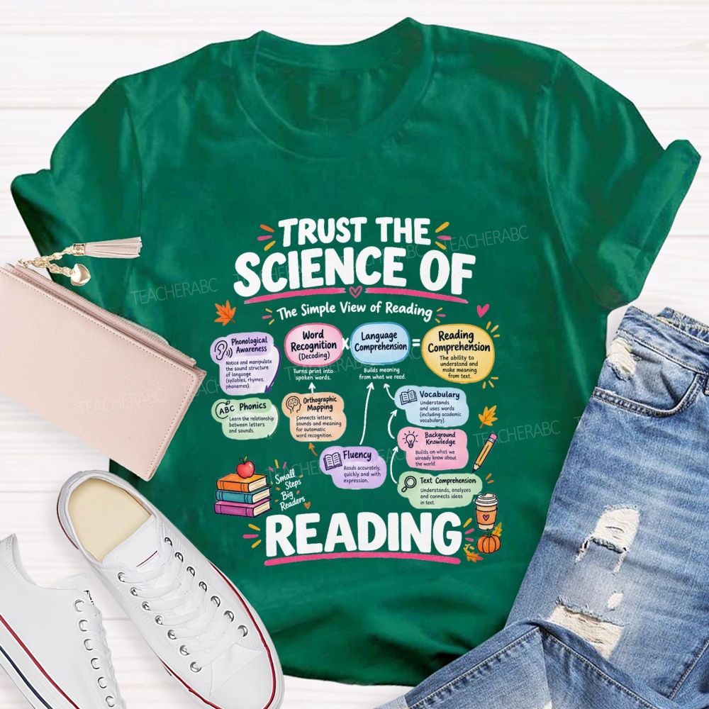 Trust The Science Of Reading The Simple View Of Reading Teacher T-shirt
