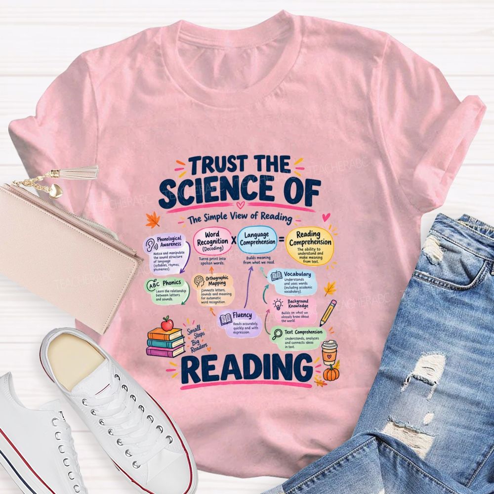Trust The Science Of Reading The Simple View Of Reading Teacher T-shirt