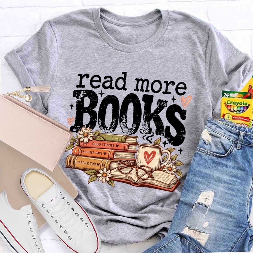 Read More Books Retro Book Lover Teacher T-shirt