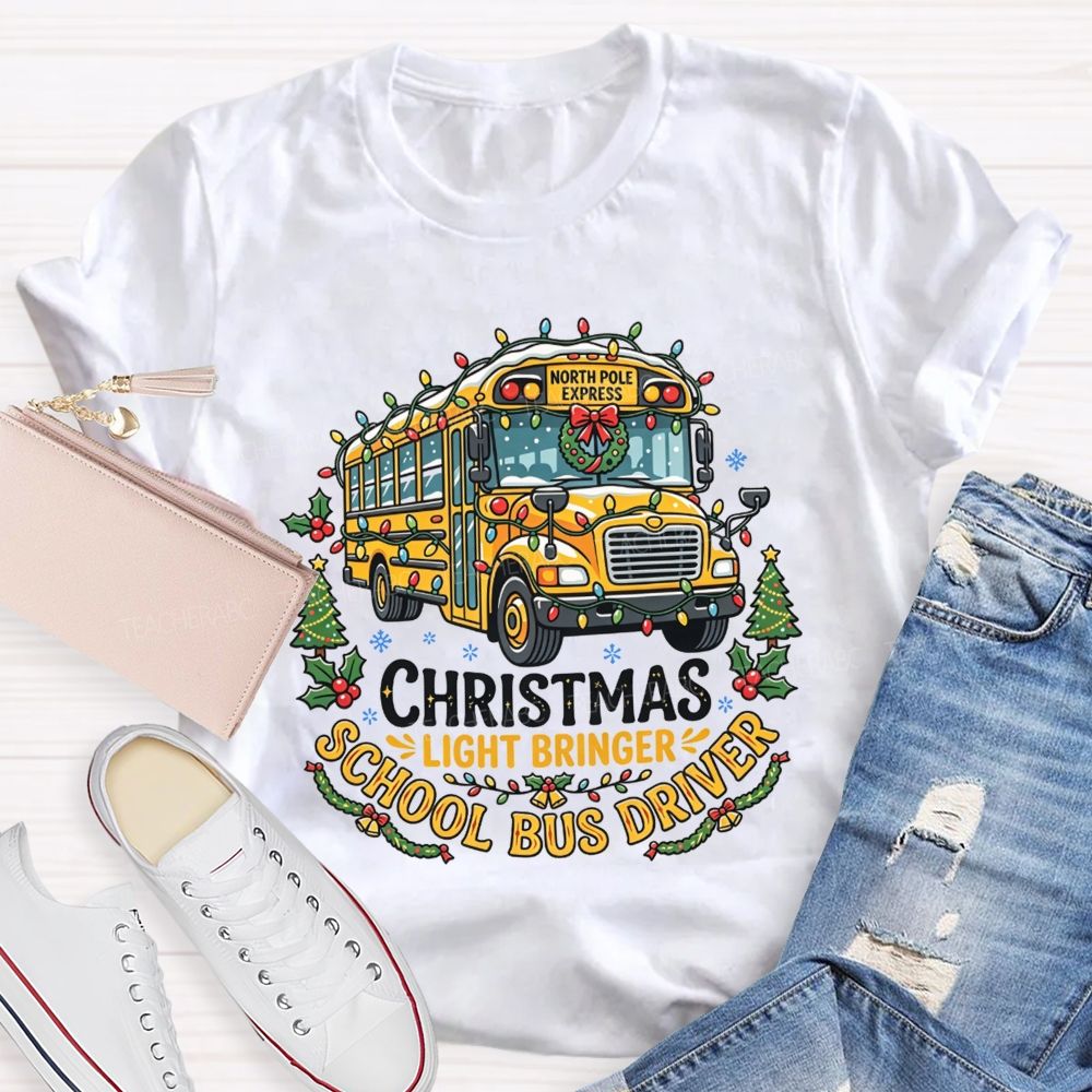 North Pole Express School Bus Driver Christmas T-shirt