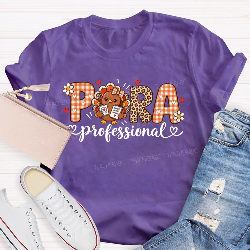 Paraprofessional Thanksgiving Vibes Teacher T-shirt