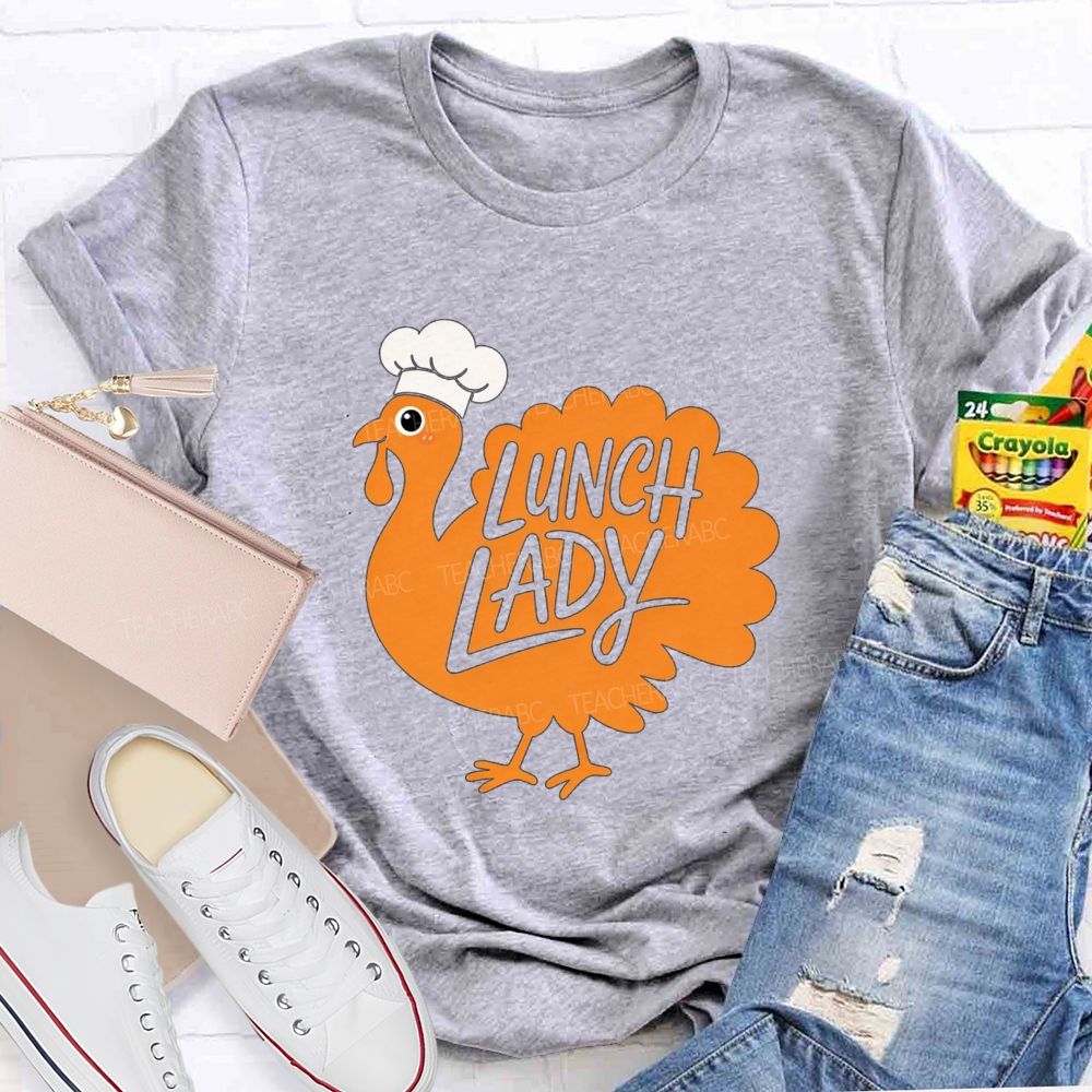 Thanksgiving Lunch Lady Turkey Chef T-shirt