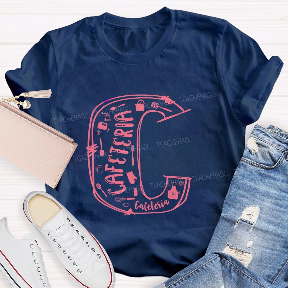 Cafeteria Life Initial C Graphic T-shirt