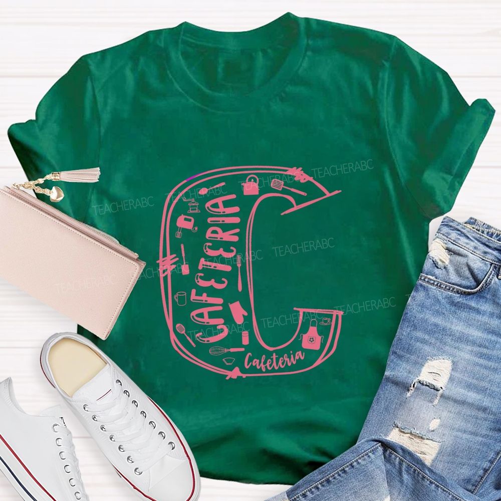Cafeteria Life Initial C Graphic T-shirt