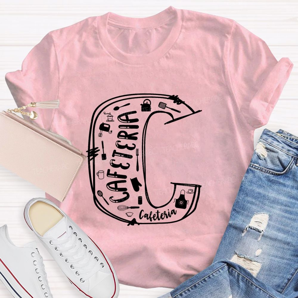 Cafeteria Life Initial C Graphic T-shirt