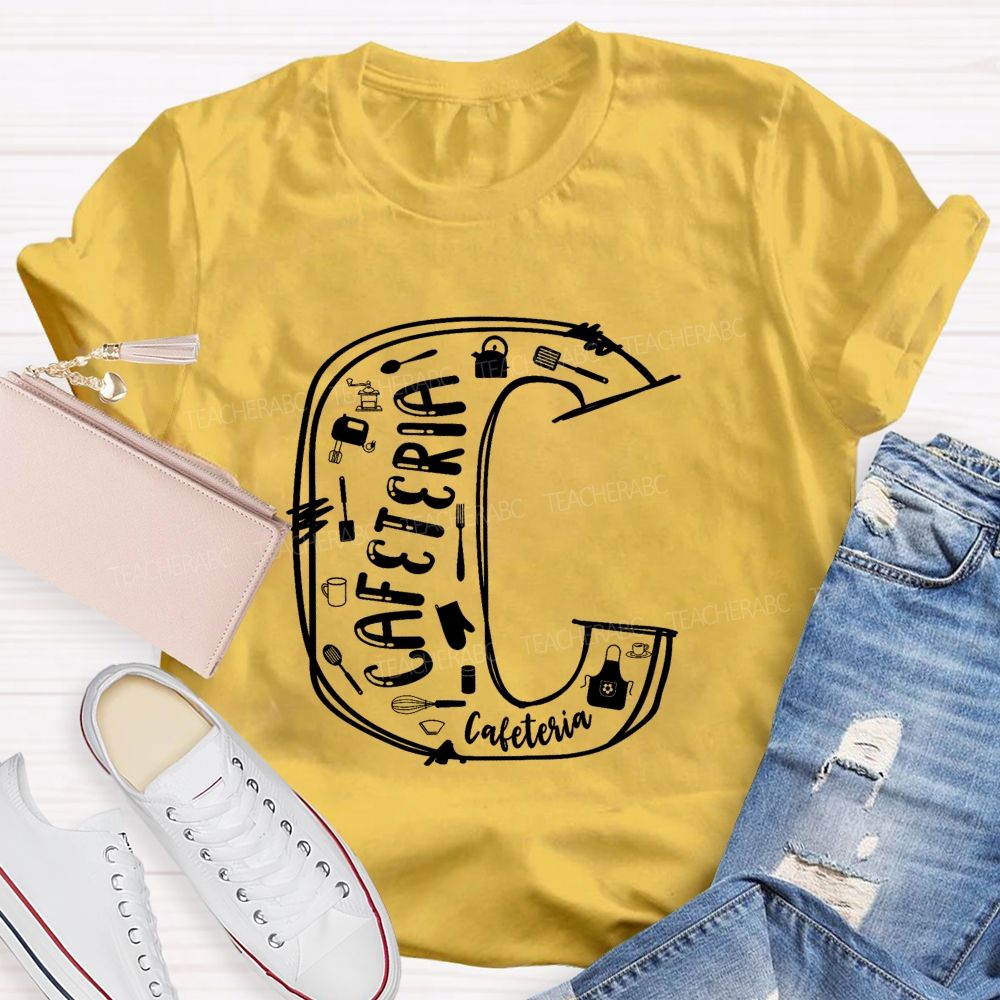 Cafeteria Life Initial C Graphic T-shirt