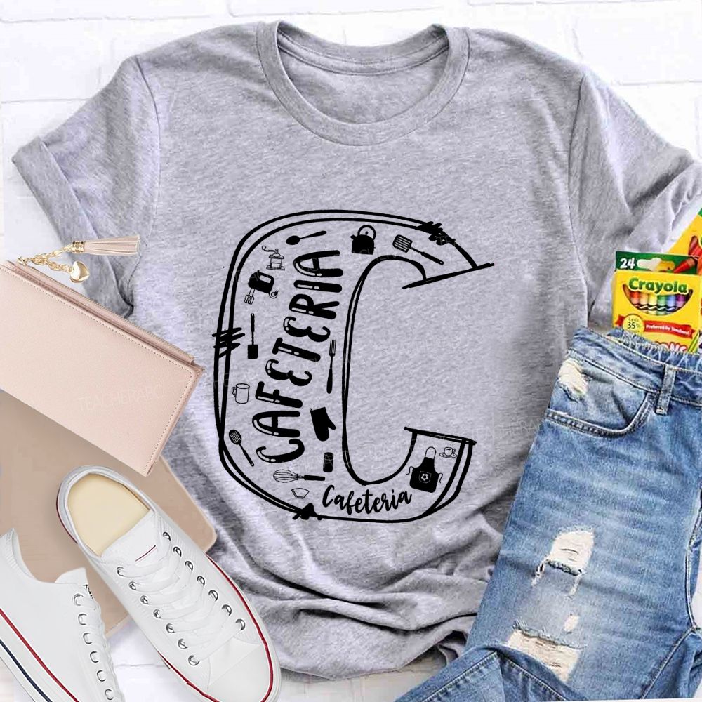 Cafeteria Life Initial C Graphic T-shirt