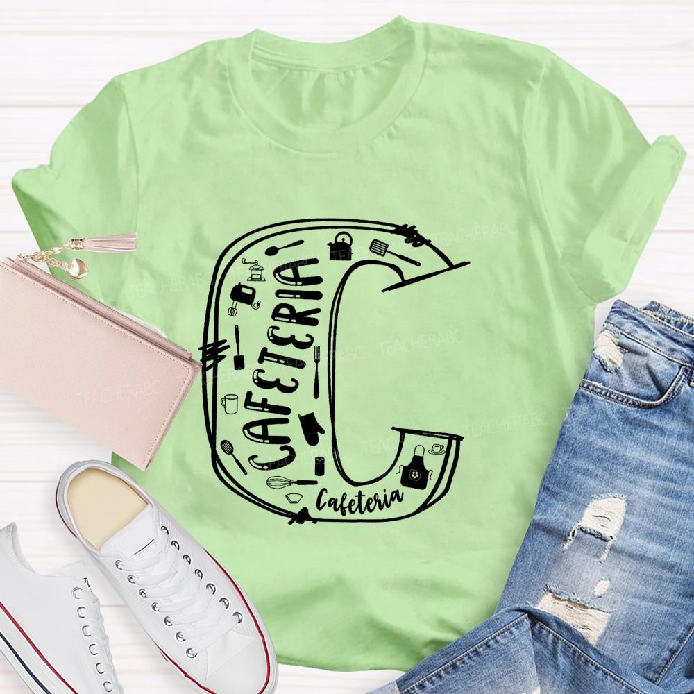 Cafeteria Life Initial C Graphic T-shirt