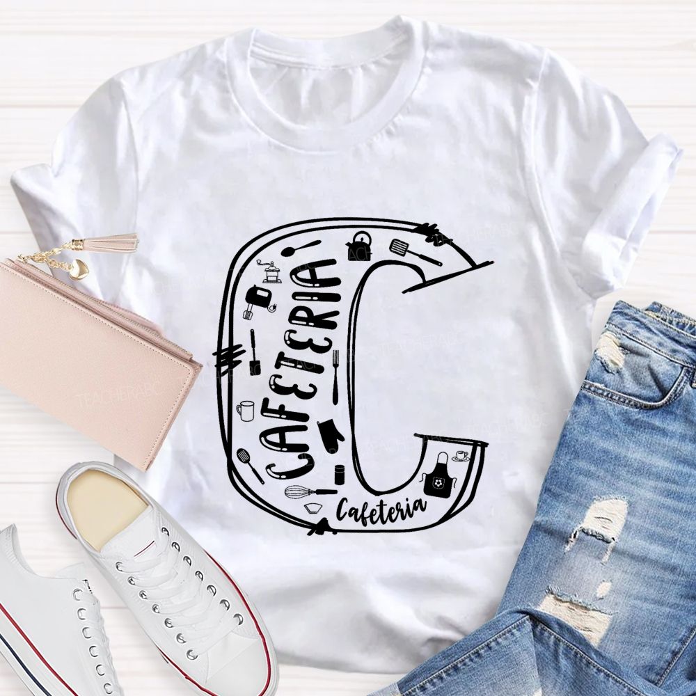 Cafeteria Life Initial C Graphic T-shirt