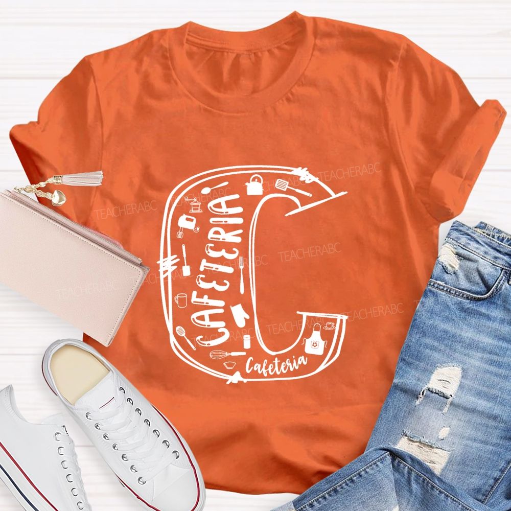 Cafeteria Life Initial C Graphic T-shirt