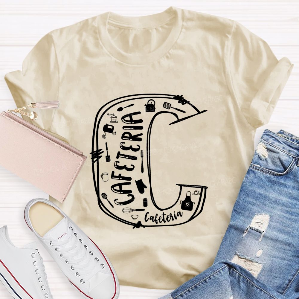 Cafeteria Life Initial C Graphic T-shirt