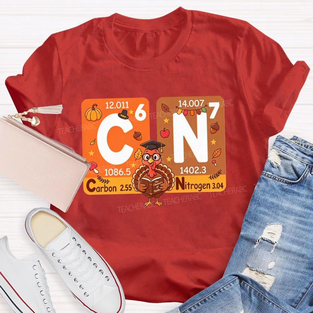 Fall Thanksgiving Turkey Science Teacher T-shirt