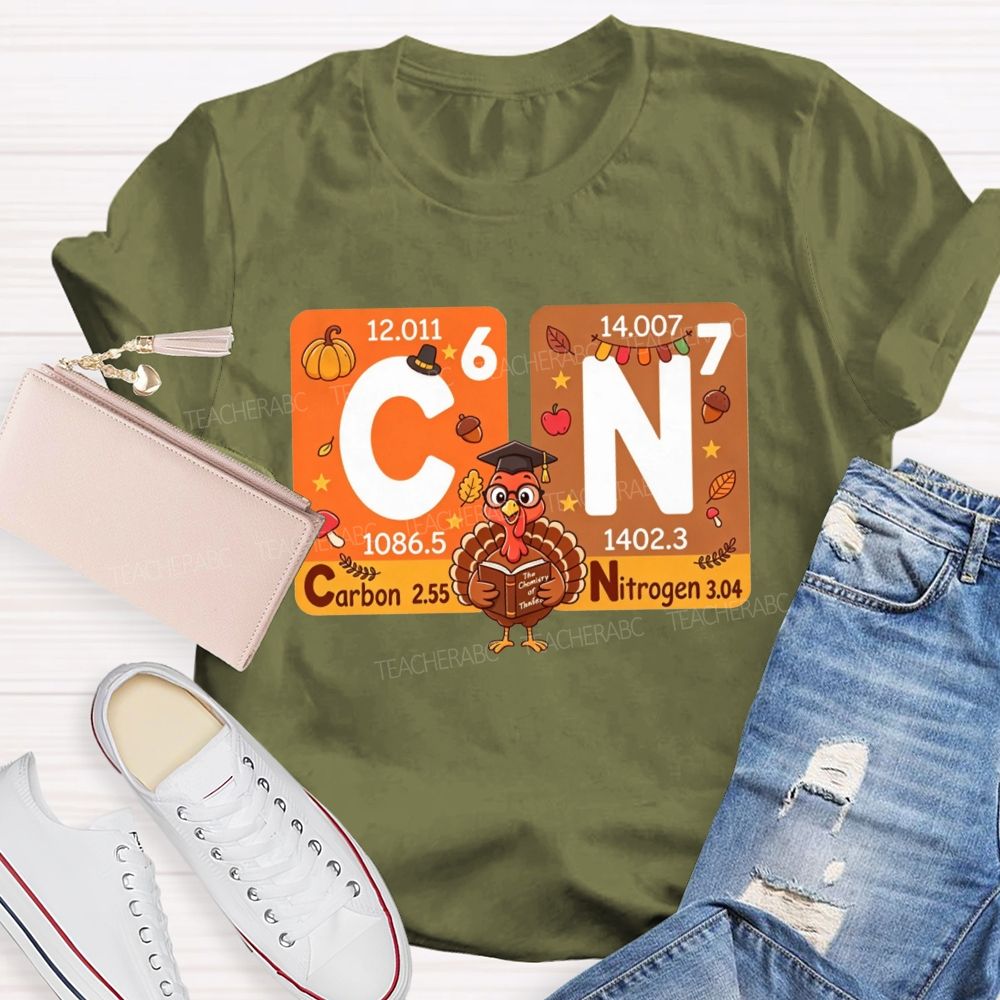 Fall Thanksgiving Turkey Science Teacher T-shirt