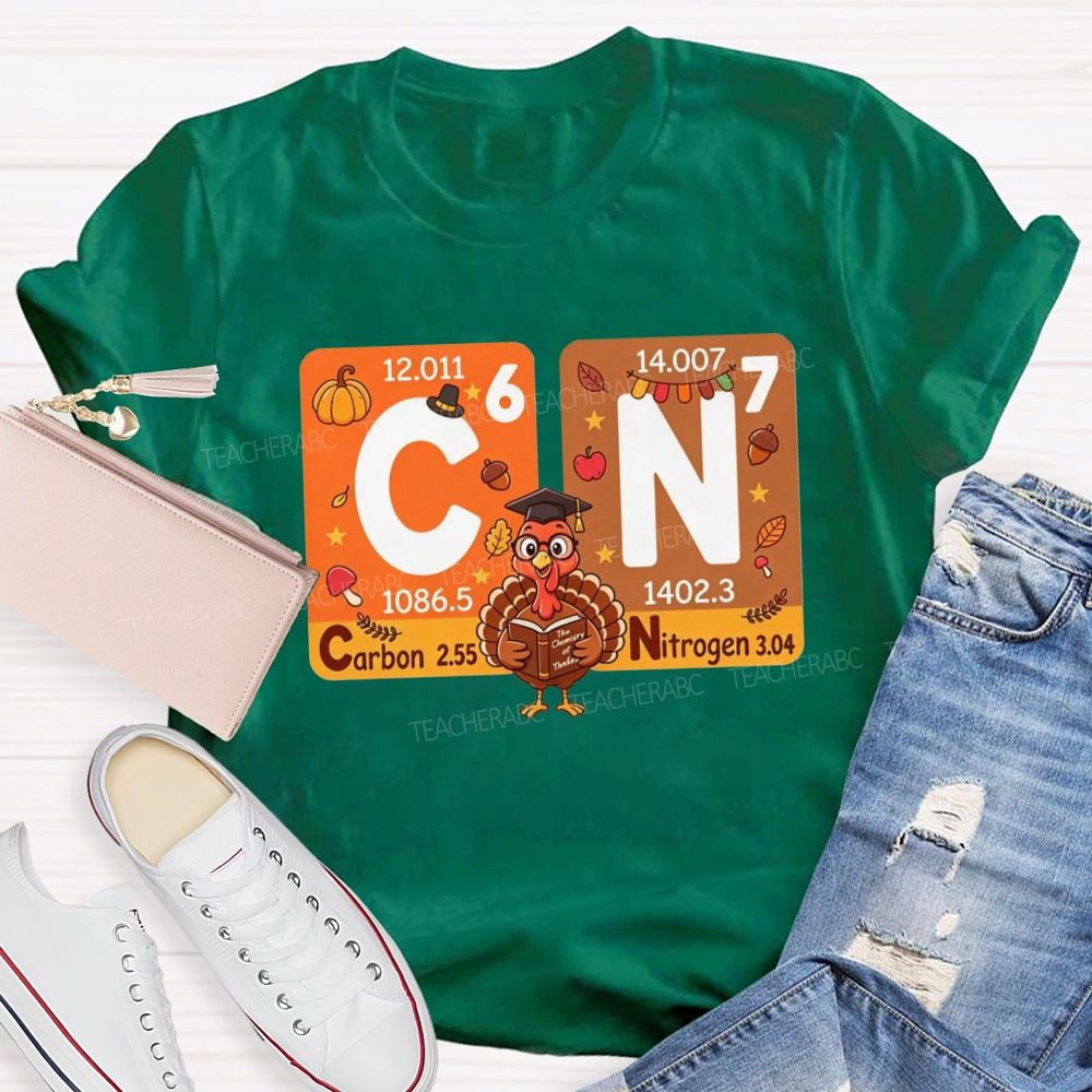 Fall Thanksgiving Turkey Science Teacher T-shirt