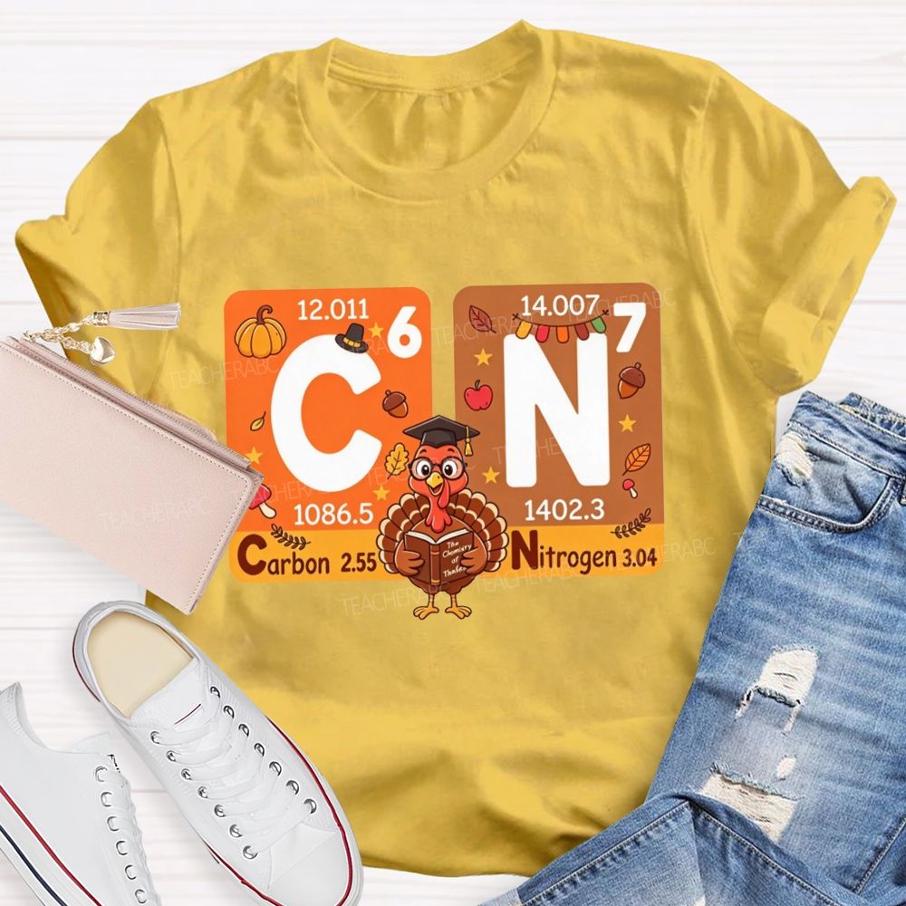 Fall Thanksgiving Turkey Science Teacher T-shirt