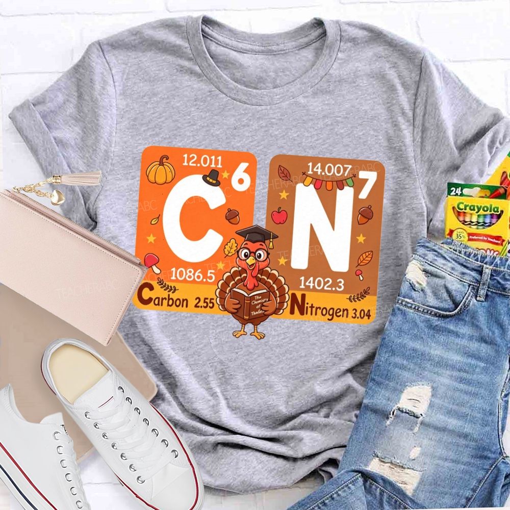 Fall Thanksgiving Turkey Science Teacher T-shirt