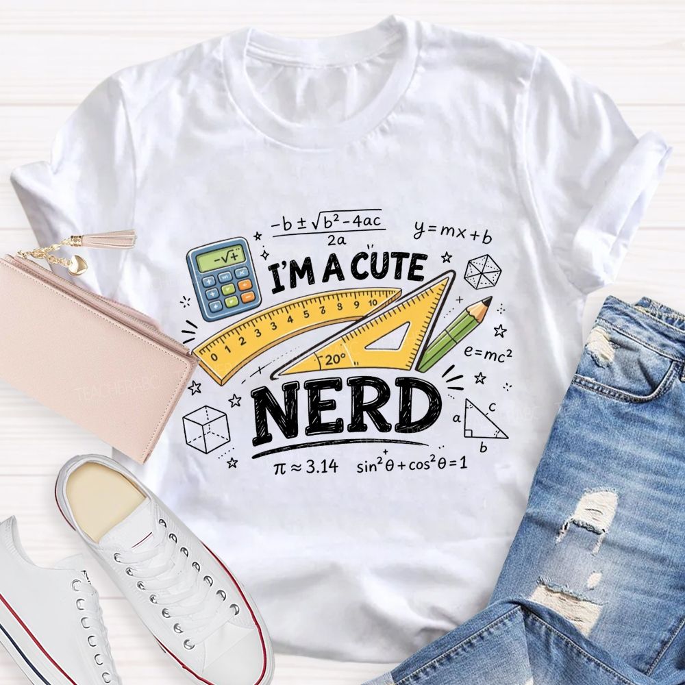Math Formulas Ruler Calculator Pencil Teacher T-shirt